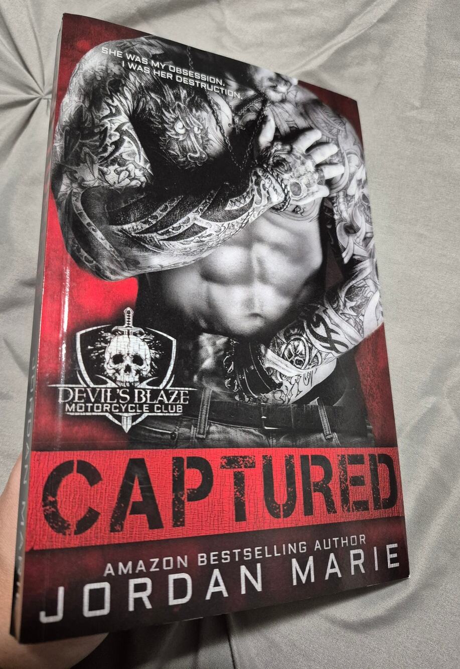 Captured by Jordan Marie Paperback Devil's Blaze MC Book 1 Romance Novel